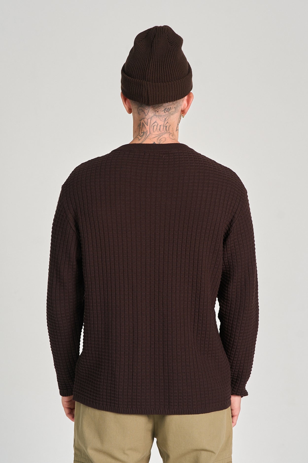 Sueter Favo Tricot Marrom