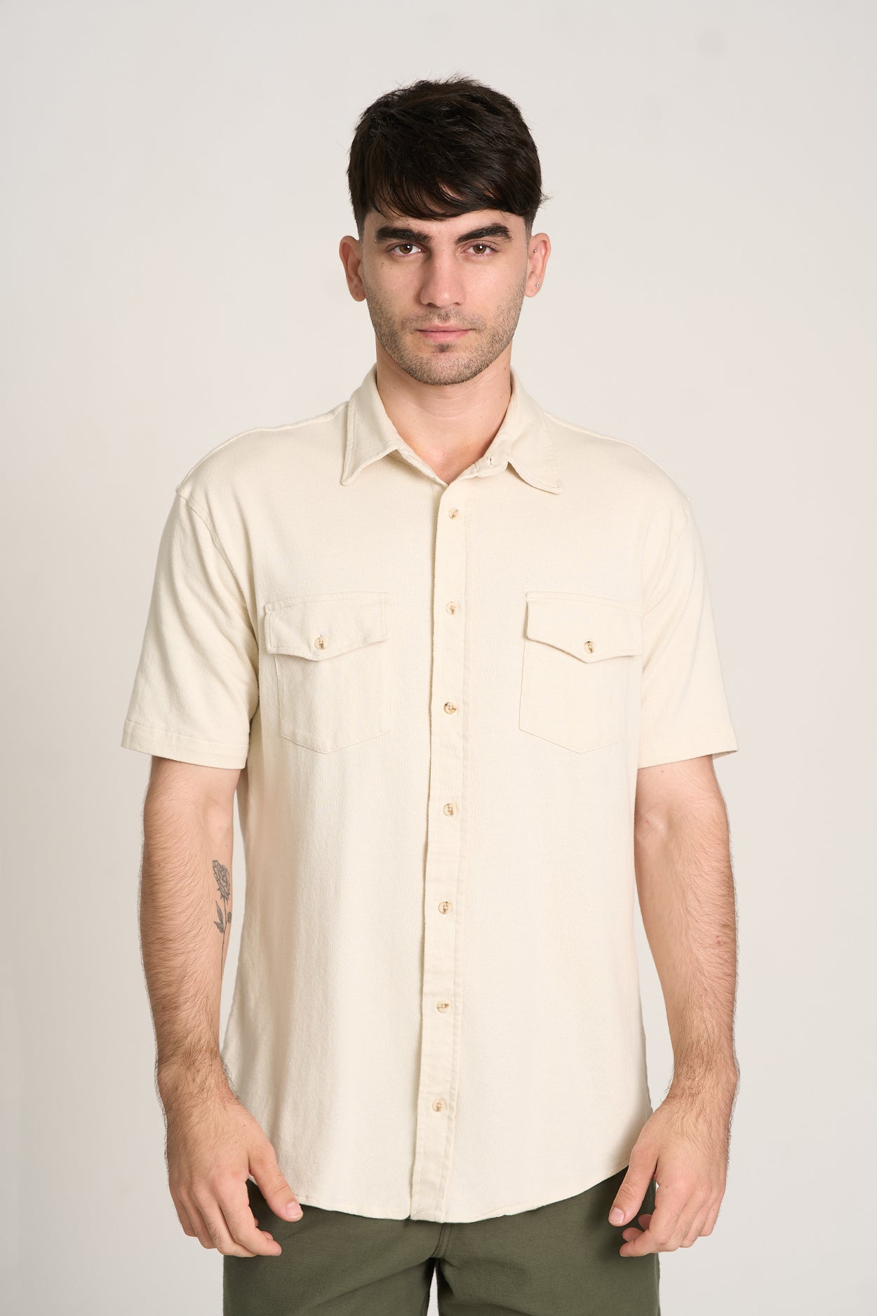 CAMISA BLANC MC Bege