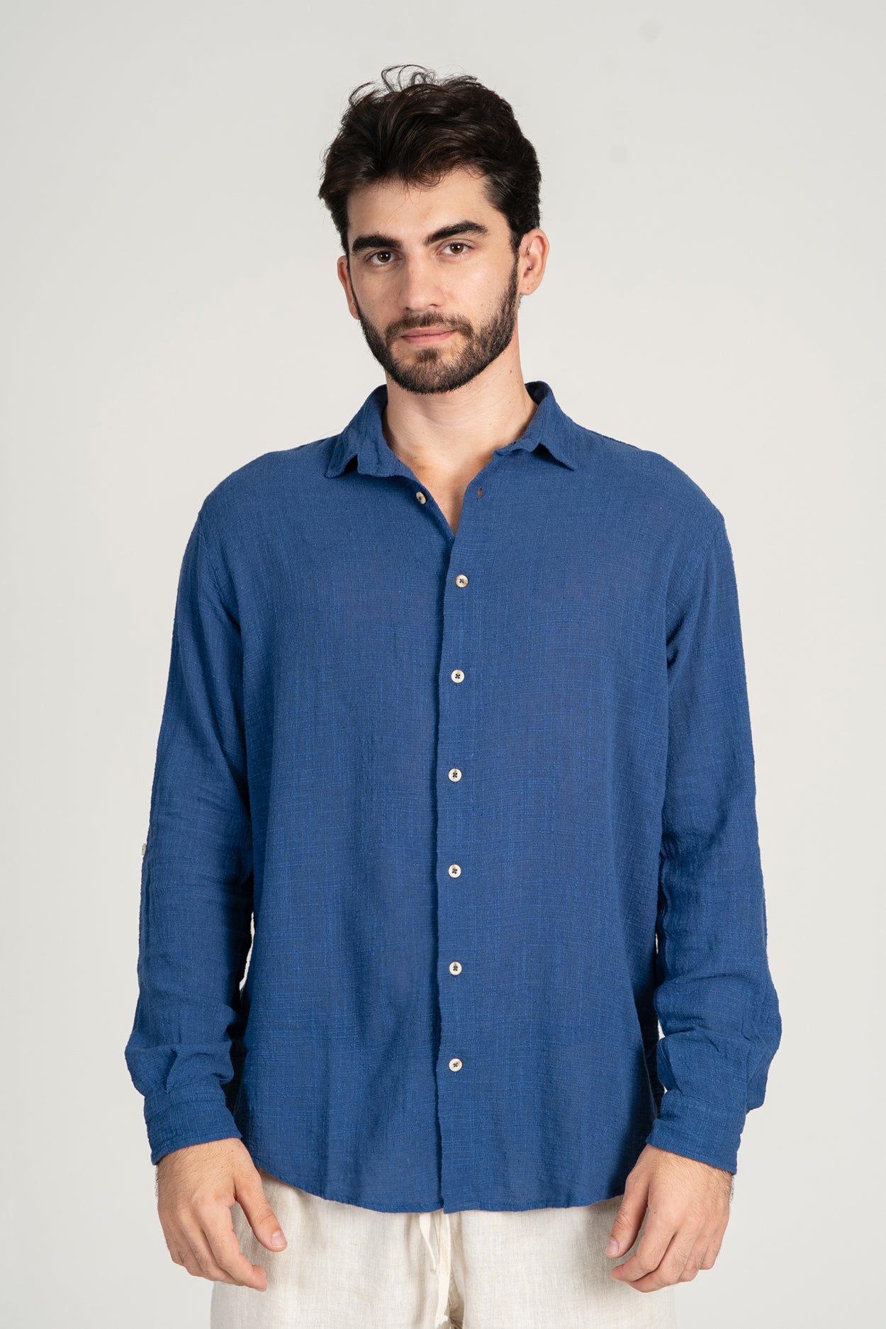 Camisa Rústica ML Azul Medio