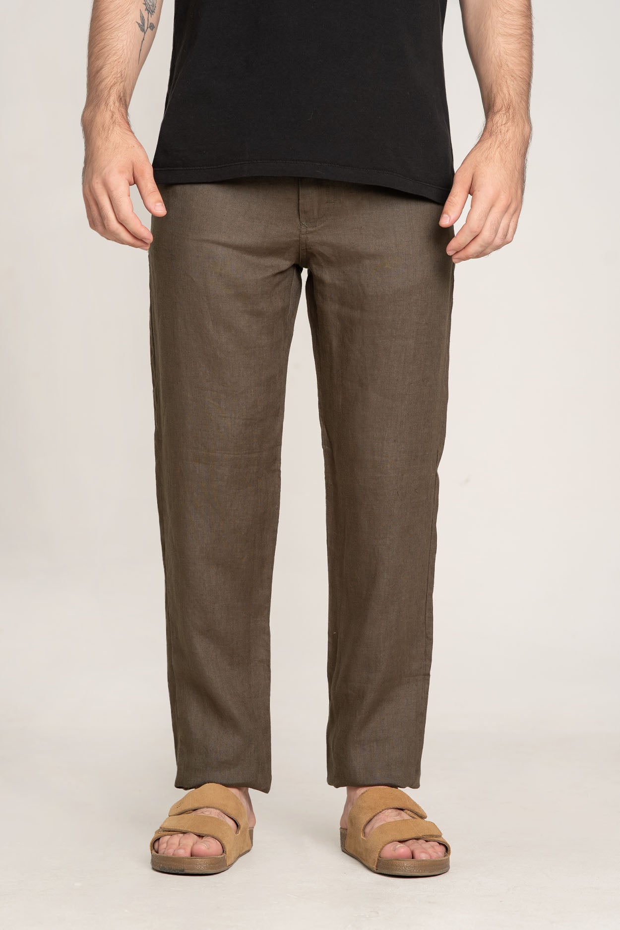 Calça Puro Linho Verde Militar