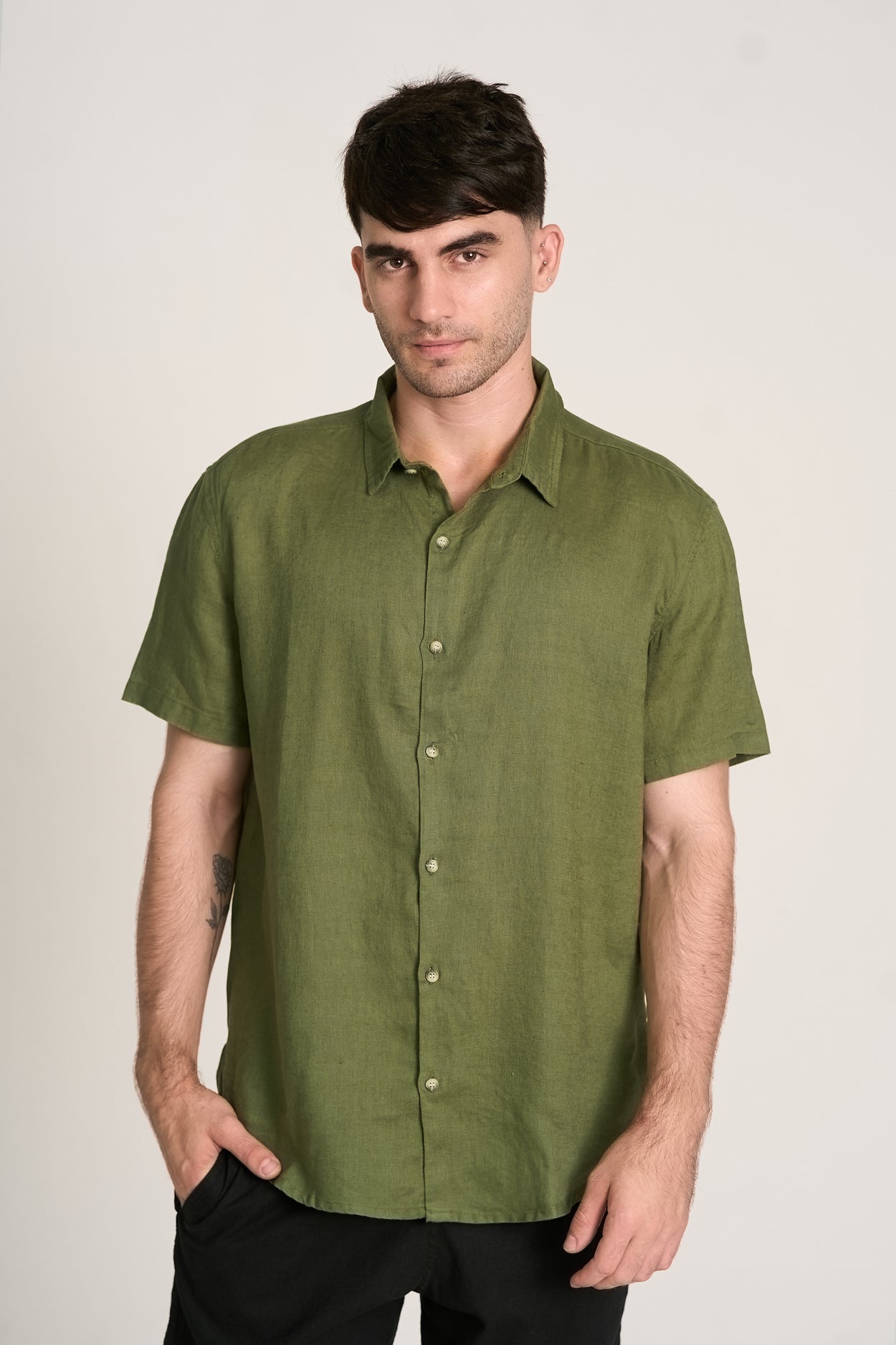 Camisa Puro Linho MC Verde