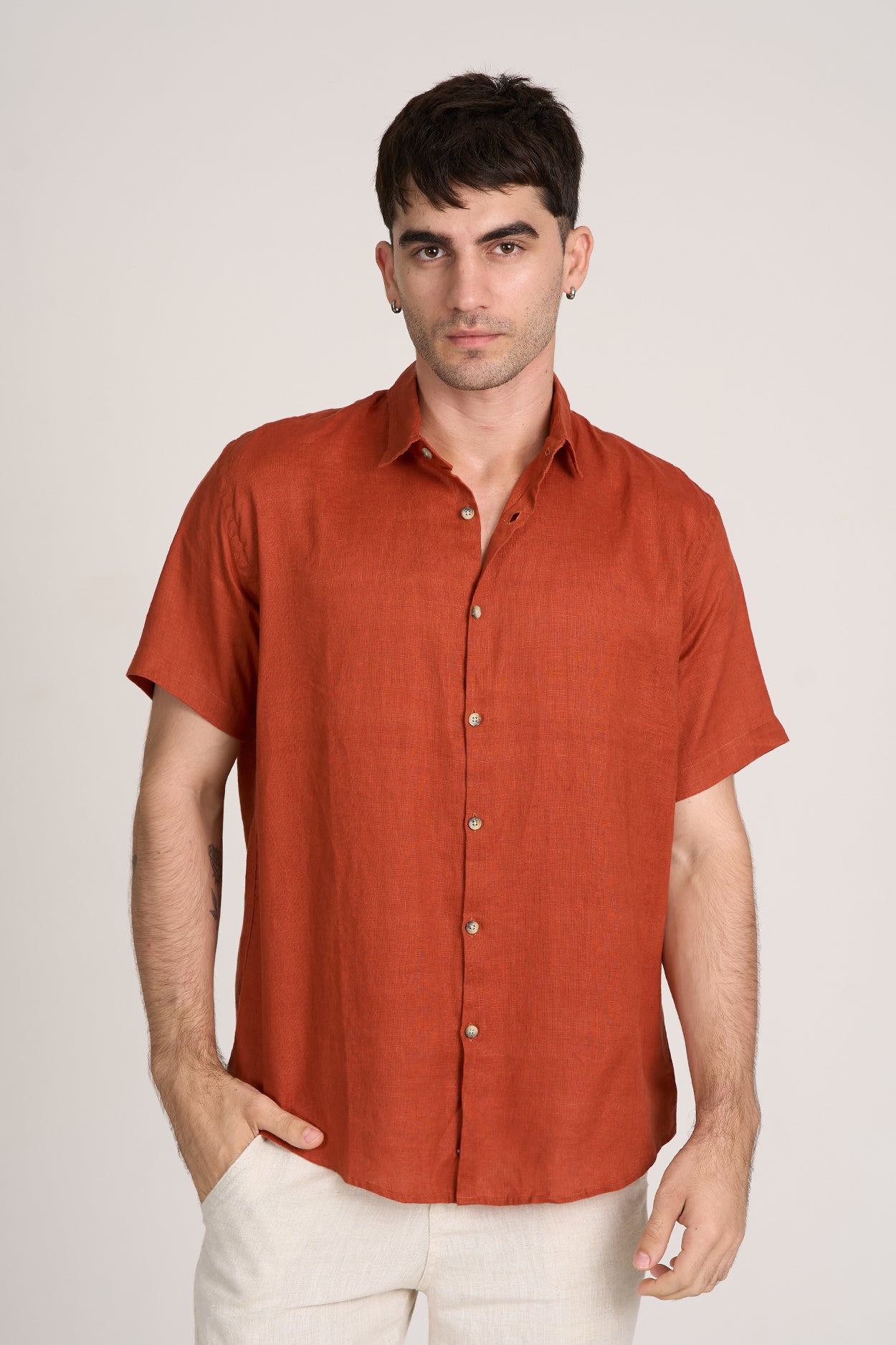 Camisa Puro Linho MC Telha