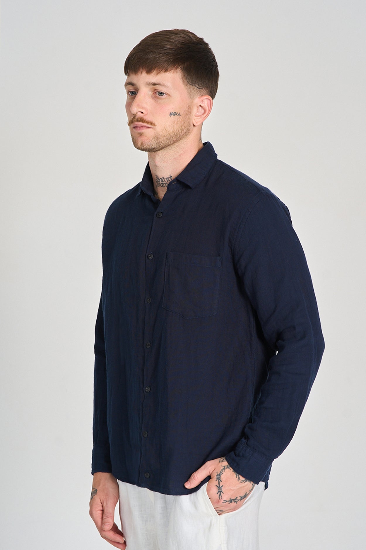 Camisa Sobral Ml Azul Marinho
