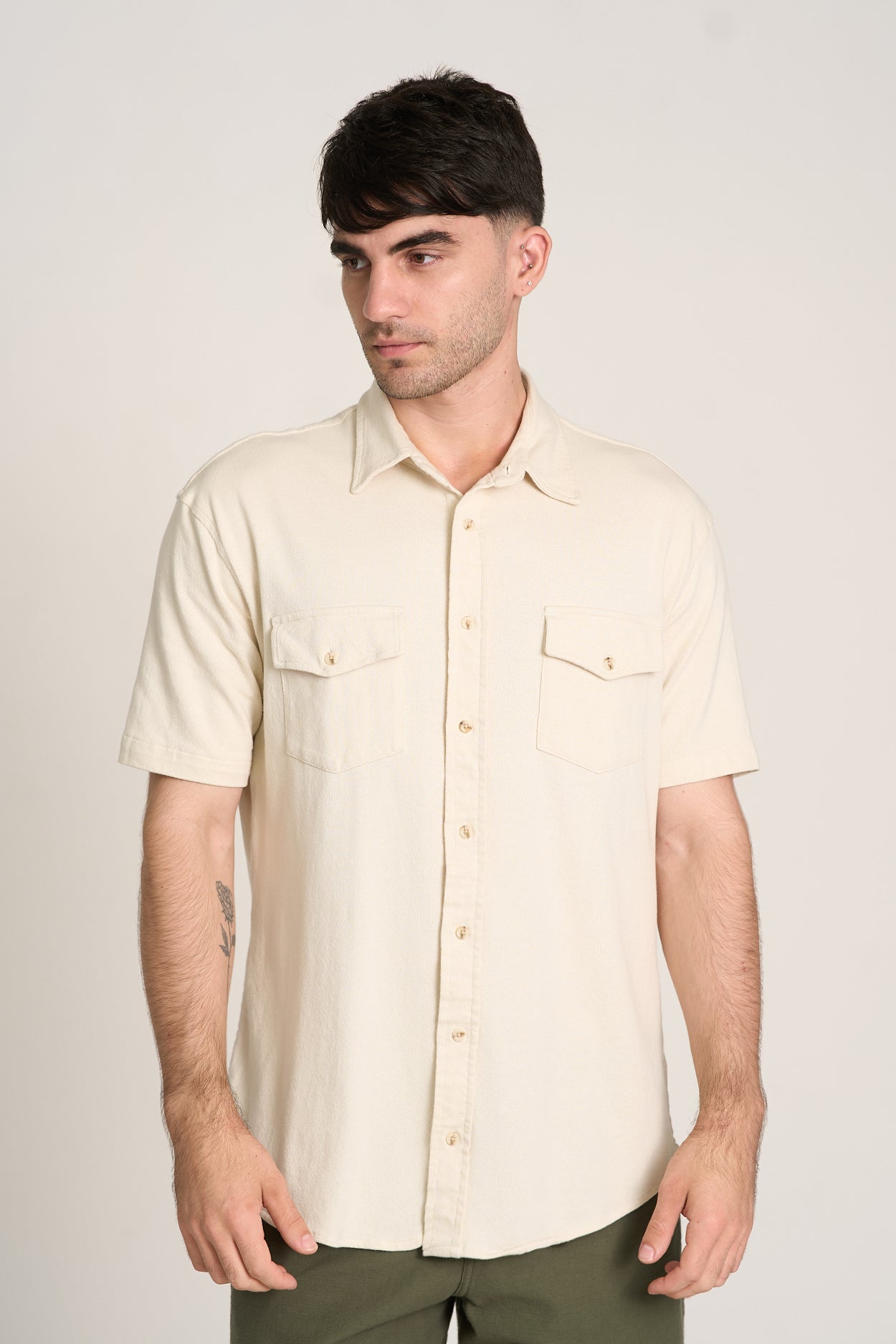 CAMISA BLANC MC Bege