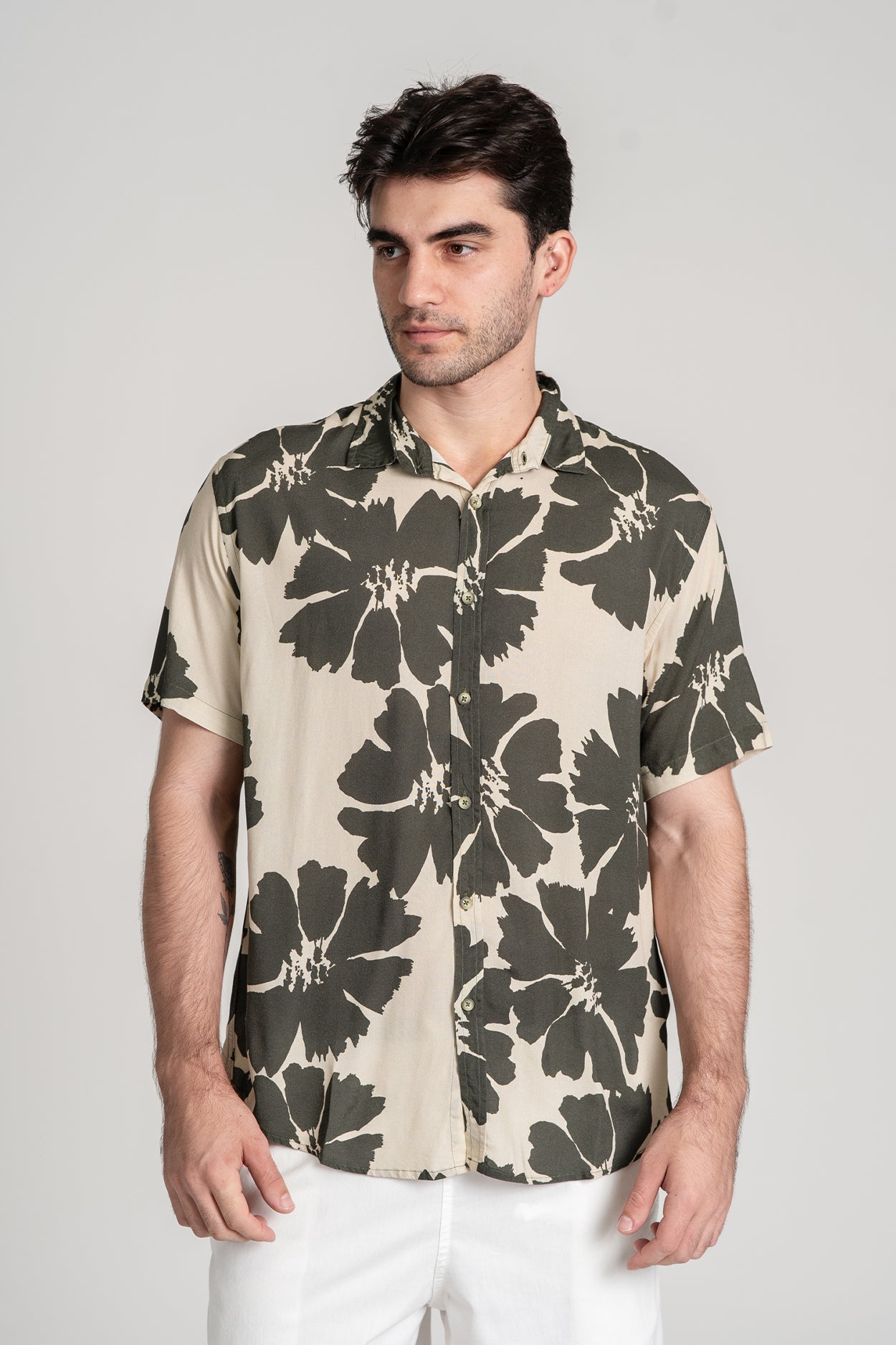 Camisa Hibiscus mc Verde