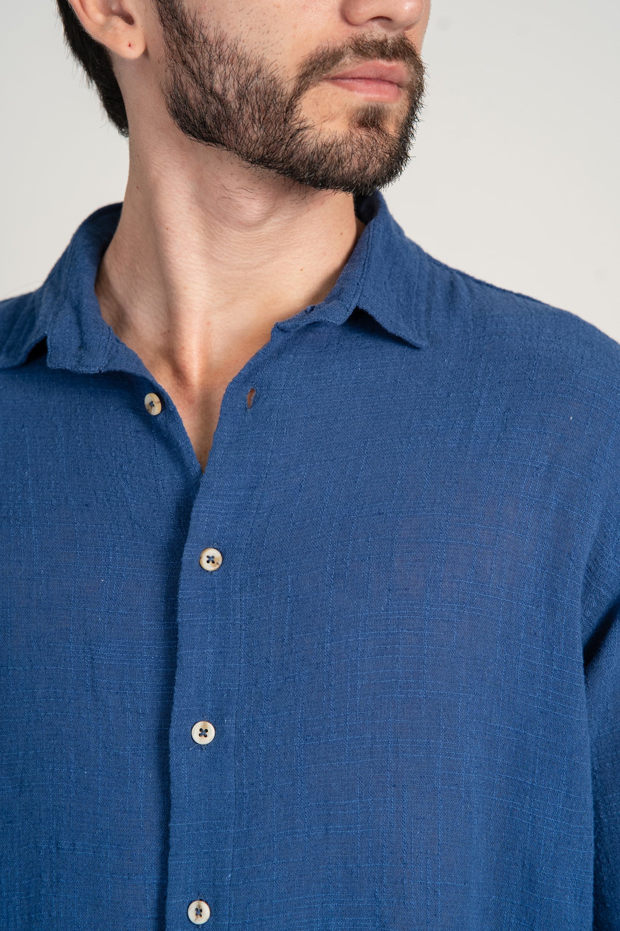 Camisa Rústica ML Azul Medio