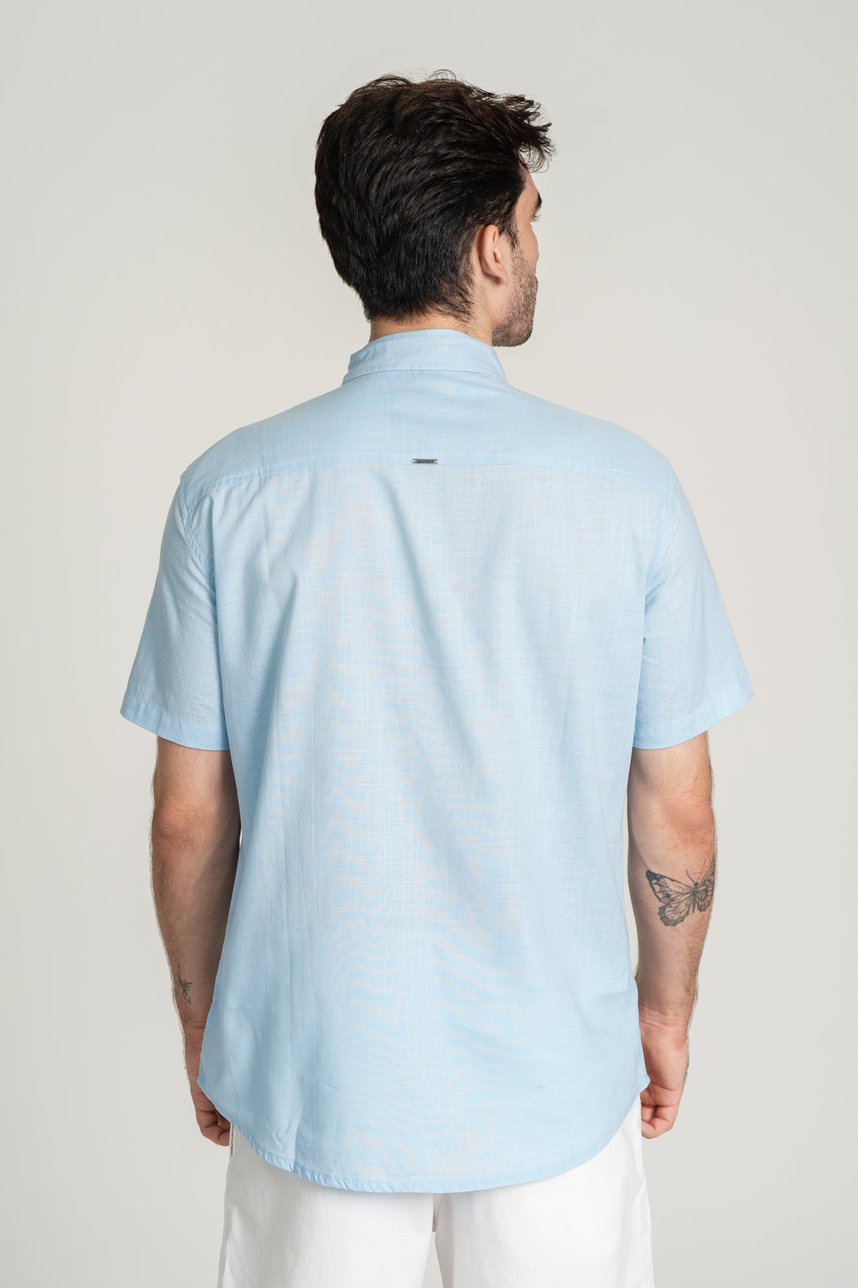 Camisa Flat MC Azul Claro