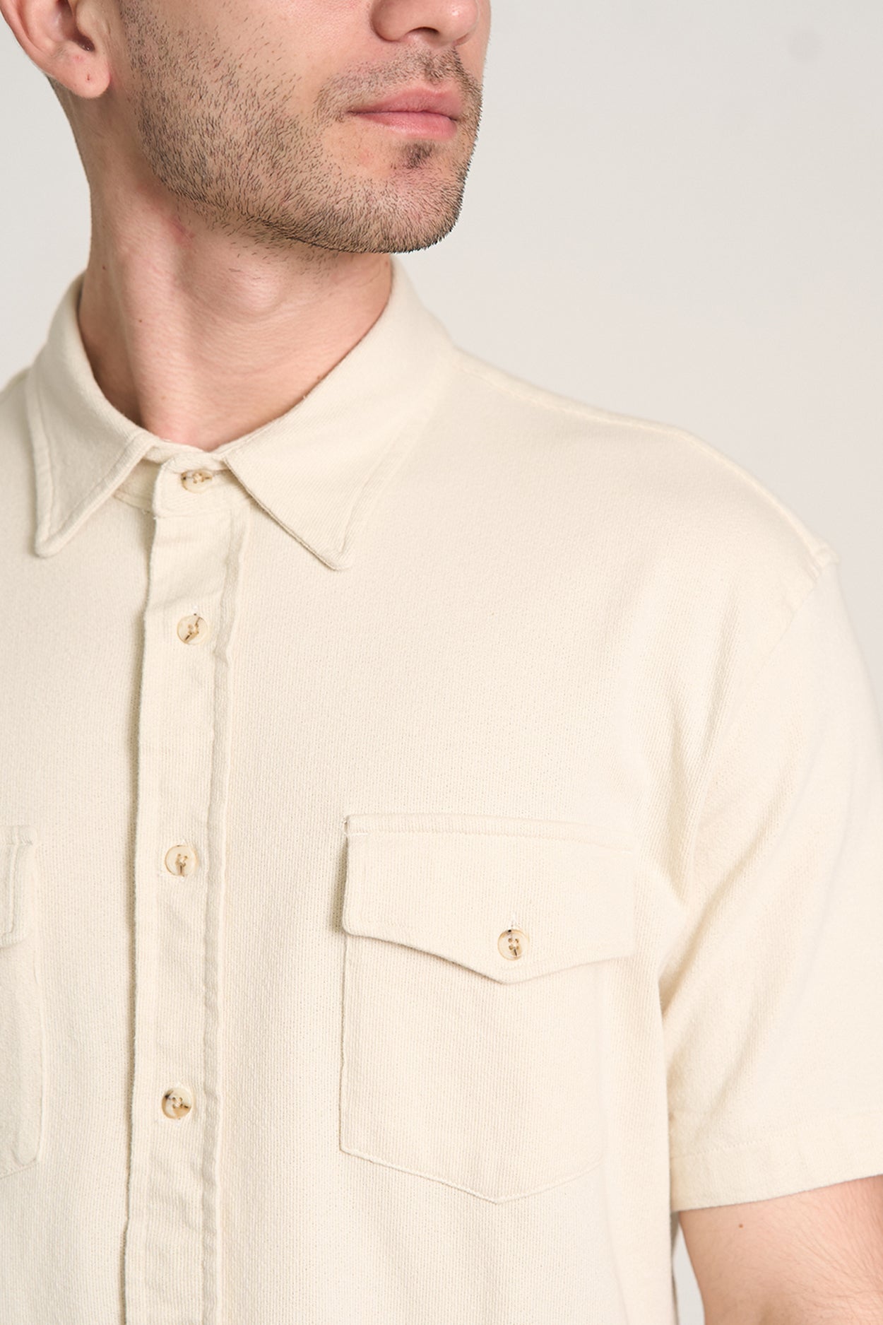 CAMISA BLANC MC Bege