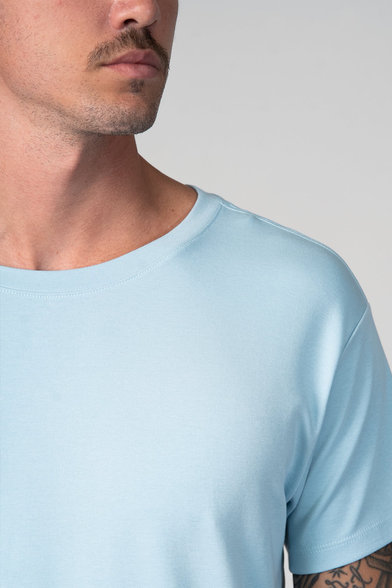 Camiseta Fio Egípcio Azul Claro