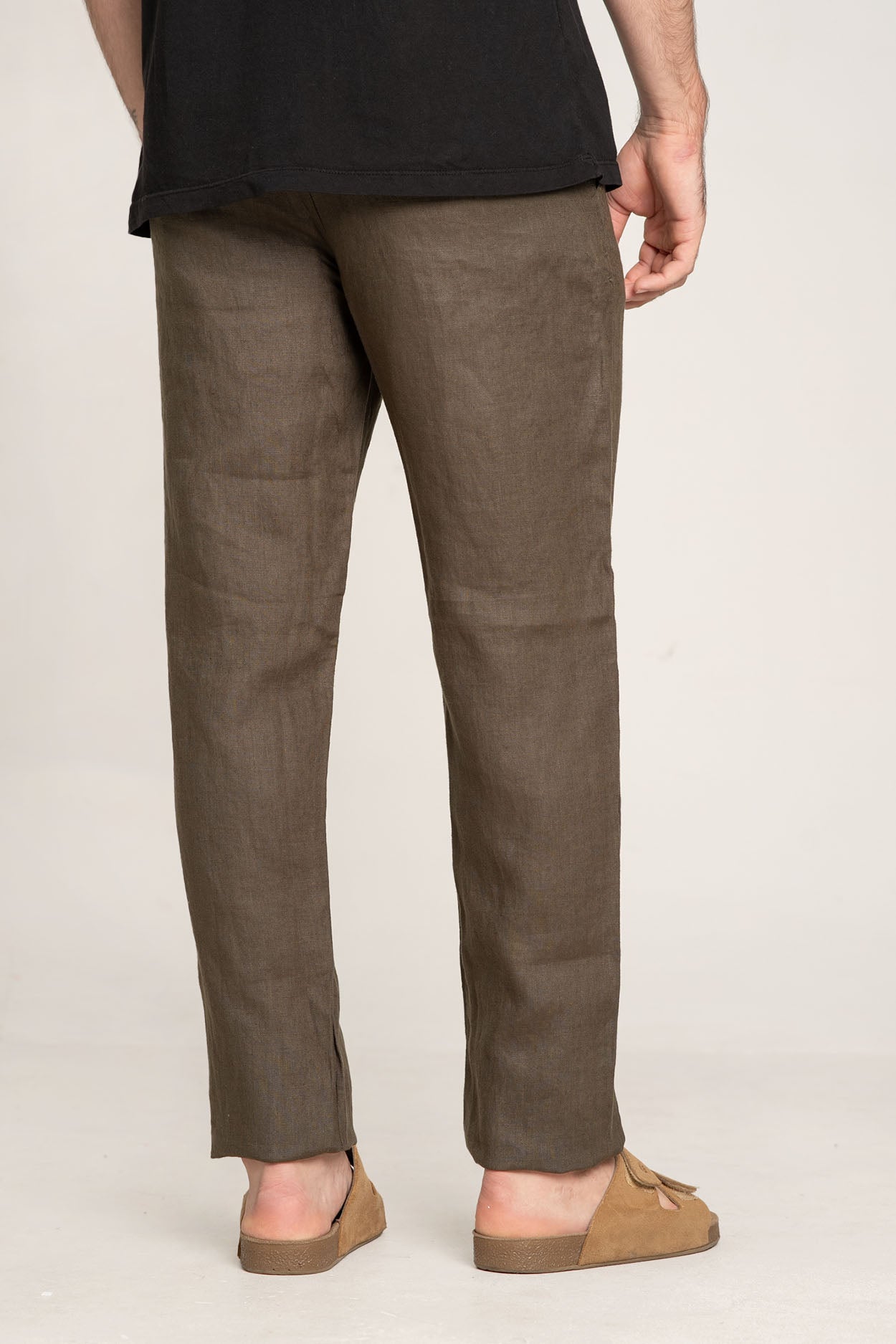 Calça Puro Linho Verde Militar