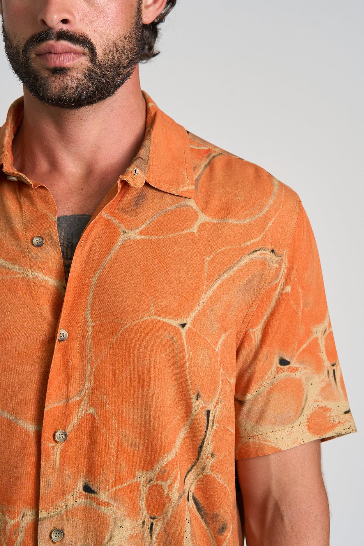 Camisa Fluido Laranja Escuro