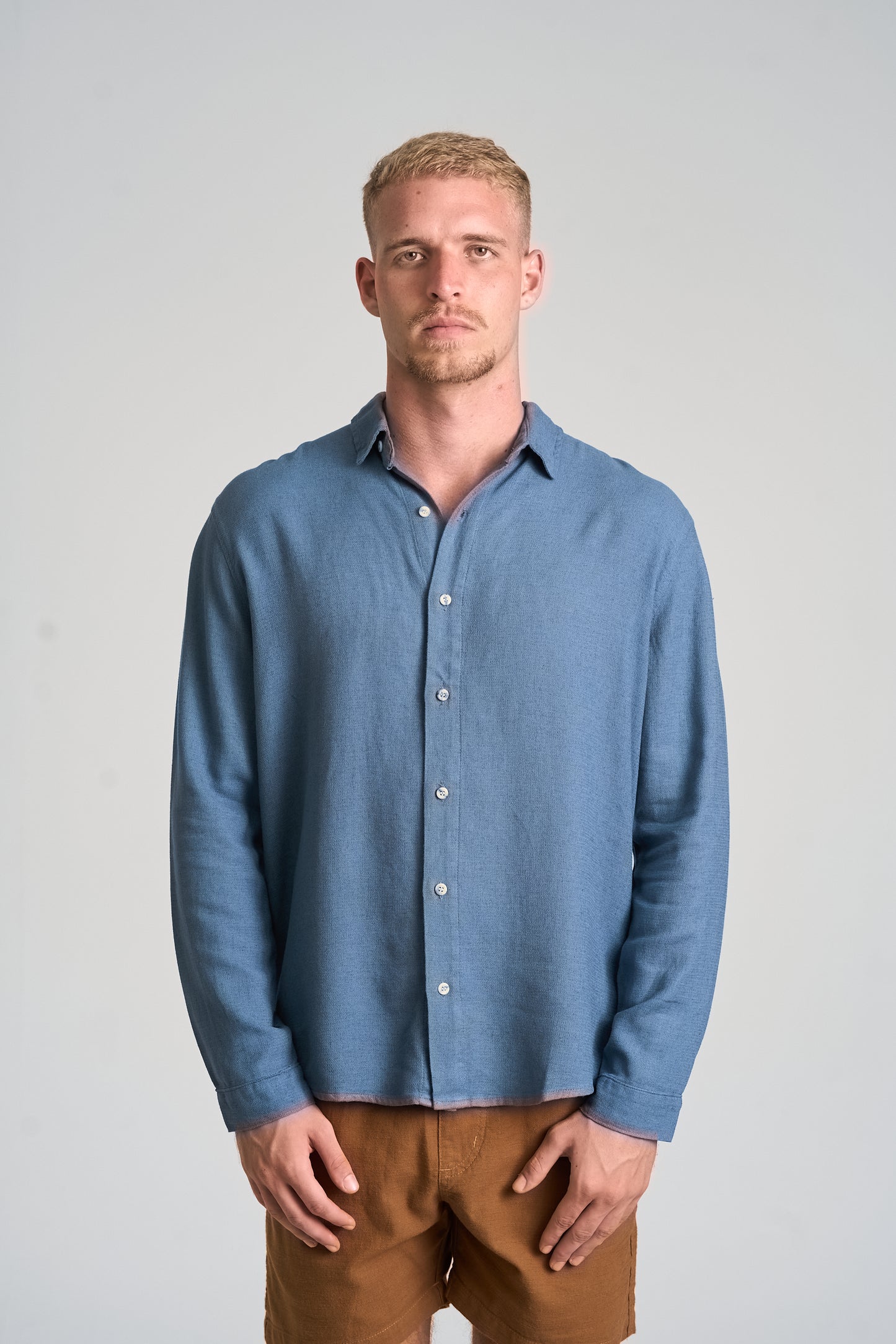Camisa Basil Azul Medio