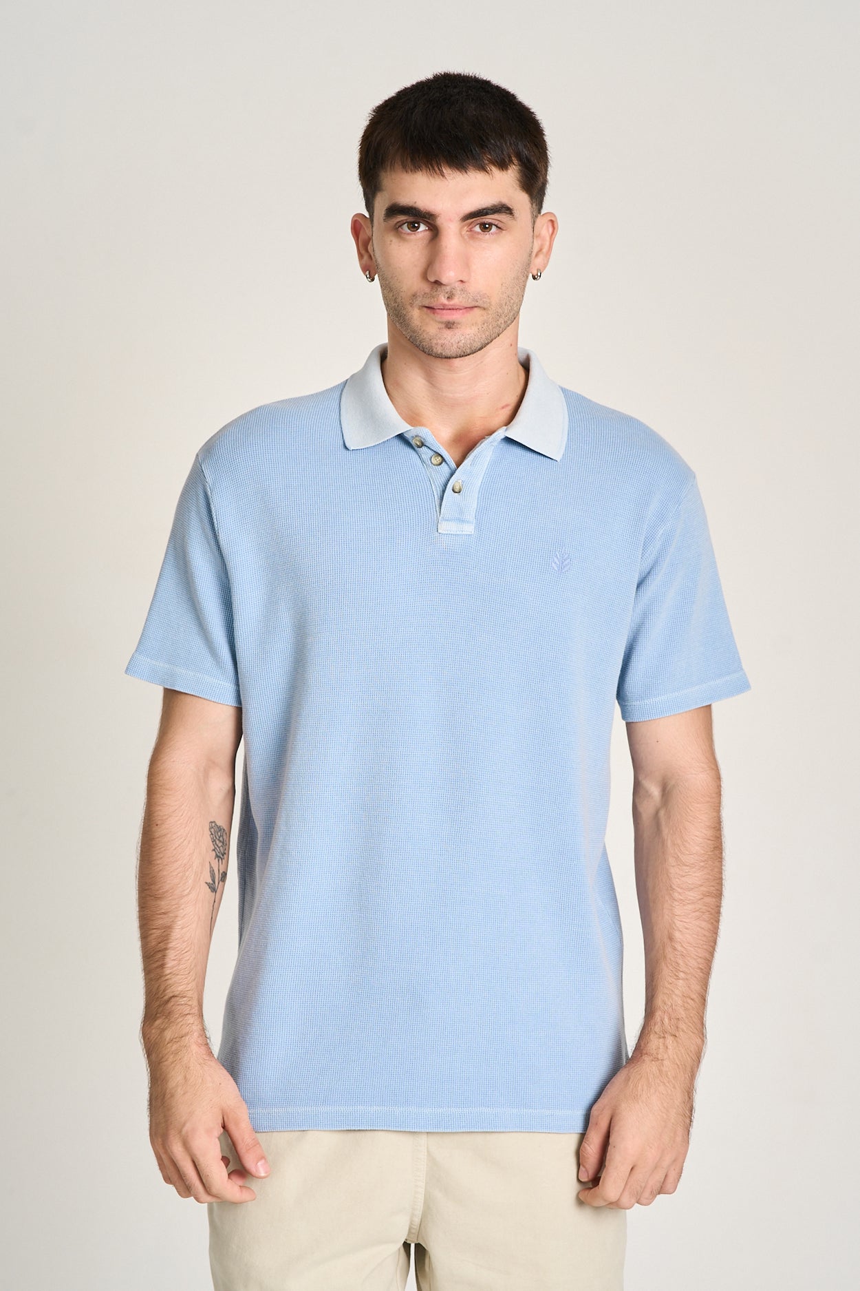 Camisa Polo Quadrile Azul Claro