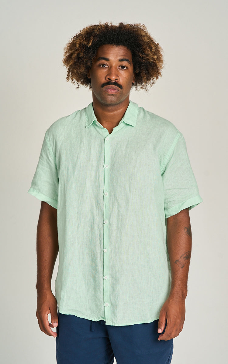 Camisa Puro Linho MC Verde Limao