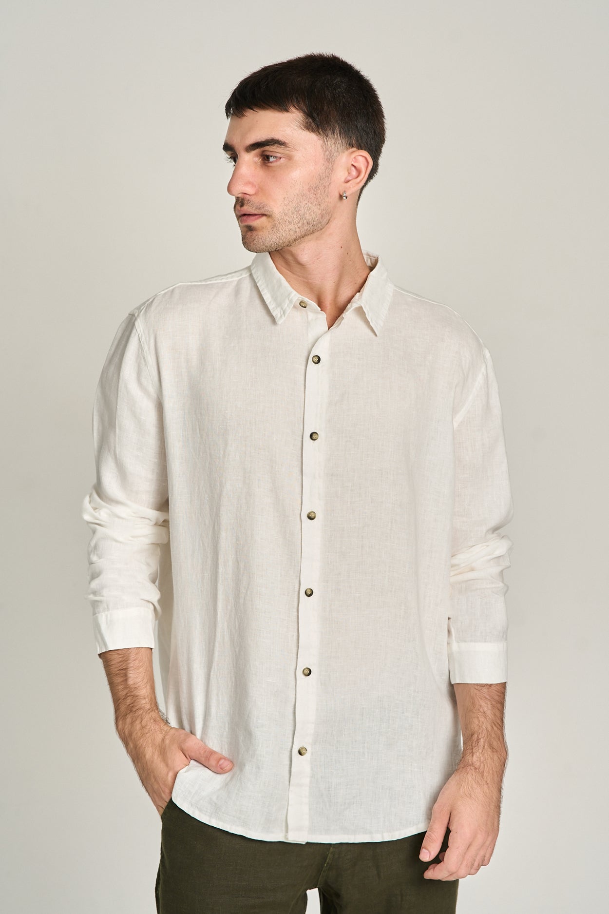 Camisa Puro Linho ML Branco