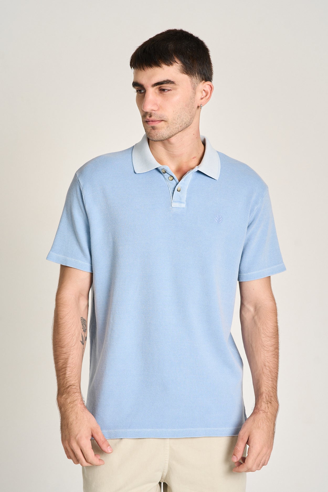 Camisa Polo Quadrile Azul Claro