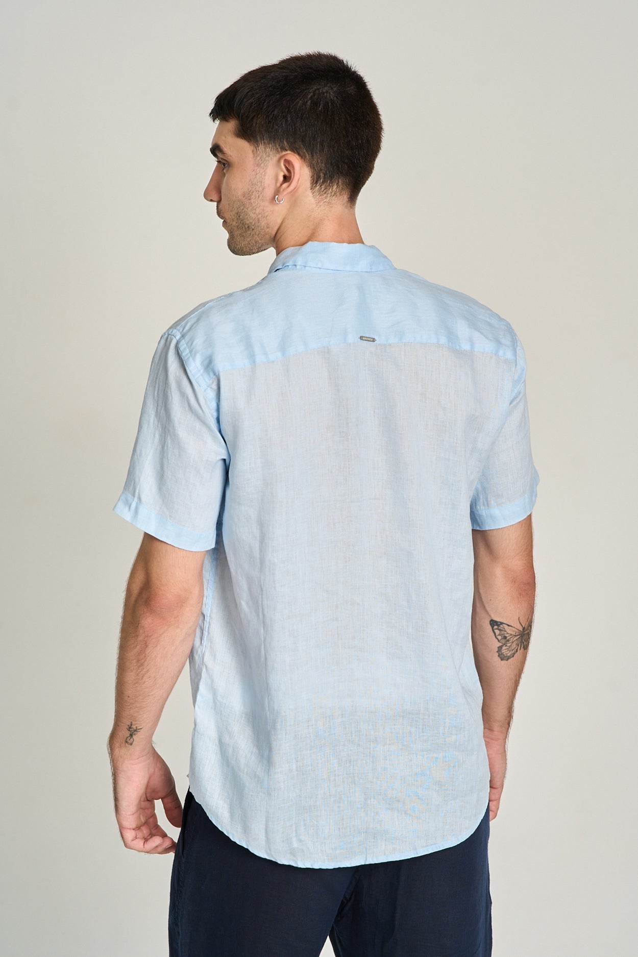 Camisa Puro Linho MC Azul Claro