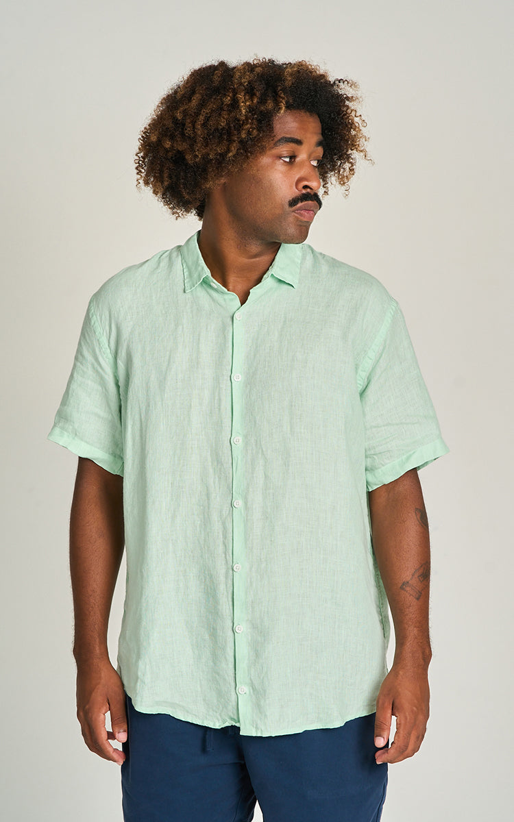 Camisa Puro Linho MC Verde Limao