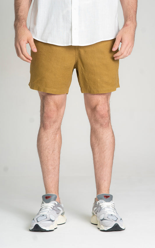 Bermuda Puro Linho Camelo