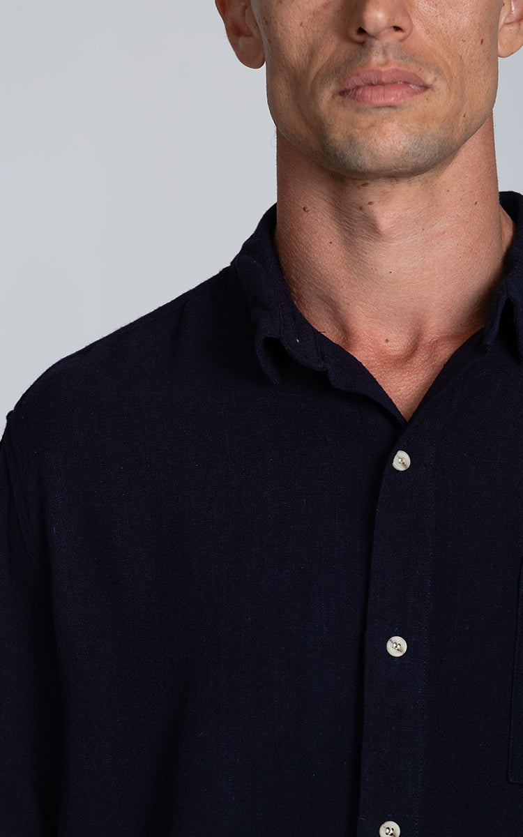 Camisa Linho Strong MC Azul Marinho