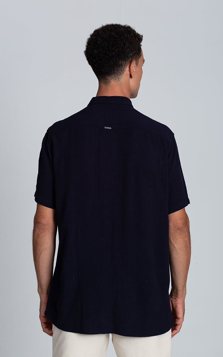 Camisa Linho Strong MC Azul Marinho