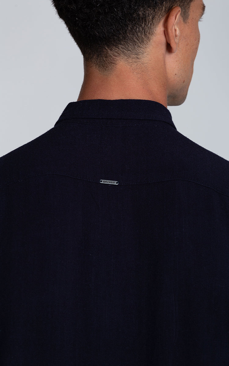 Camisa Linho Strong MC Azul Marinho