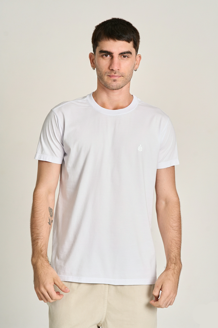 Camiseta Florest Bordado Branco