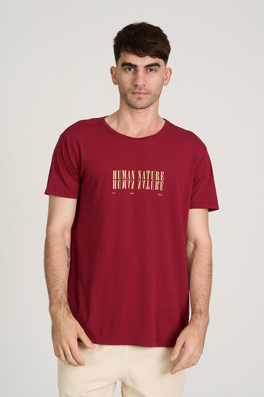 Camiseta Human Nature Bordo