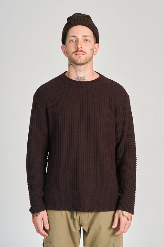 Sueter Favo Tricot Marrom