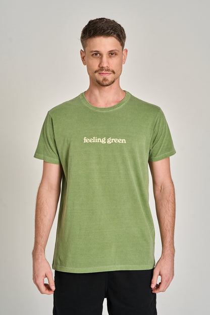 Camiseta Feeling Green Stone Verde Folha