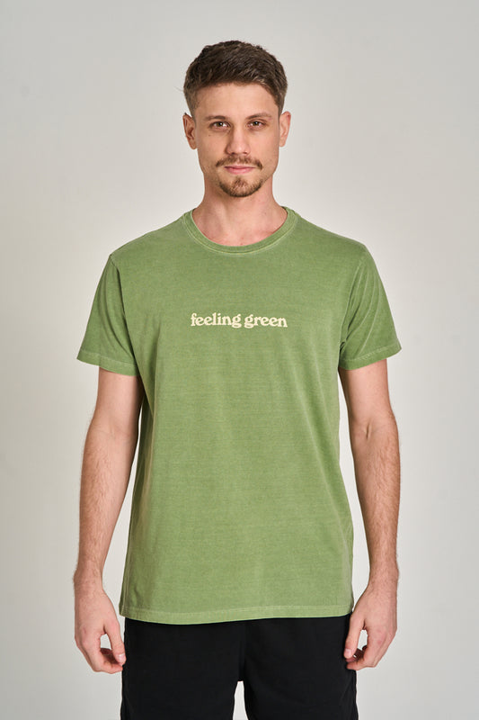 Camiseta Feeling Green Stone Verde Folha