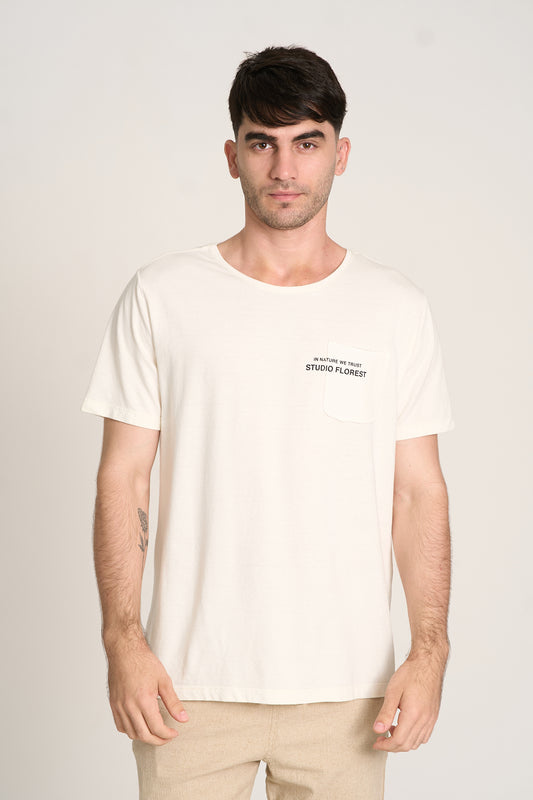 CAMISETA NATURE TRUST BOLSO Off-White