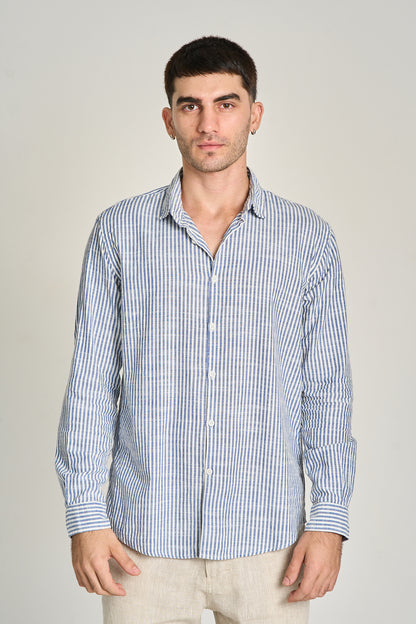 CAMISA MANE ML Azul