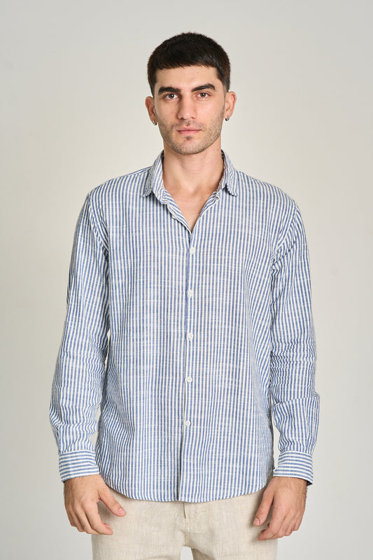 CAMISA MANE ML Azul