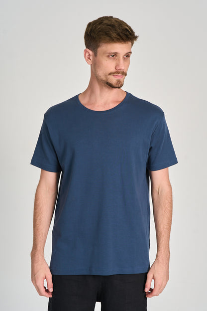 Camiseta Fio Egípcio Azul Marinho