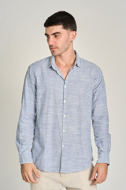 CAMISA MANE ML Azul