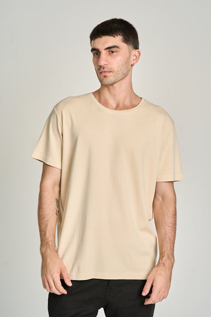 Camiseta Fio Egípcio Areia