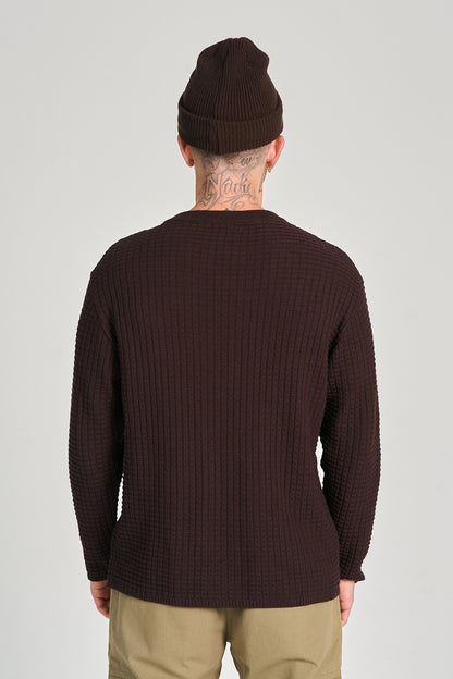 Sueter Favo Tricot Marrom