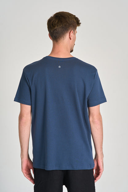 Camiseta Fio Egípcio Azul Marinho