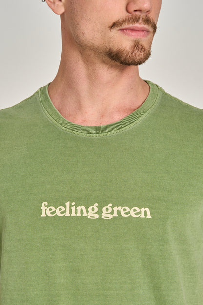 Camiseta Feeling Green Stone Verde Folha