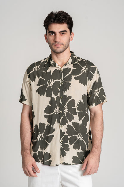Camisa Hibiscus mc Verde