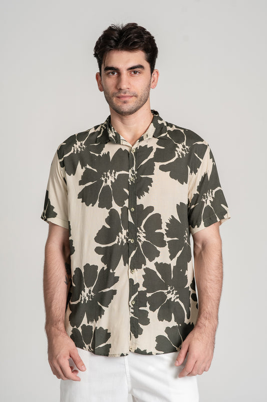 Camisa Hibiscus mc Verde