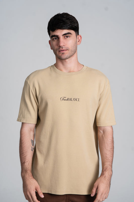 Camiseta Find Balance Oversized Camelo