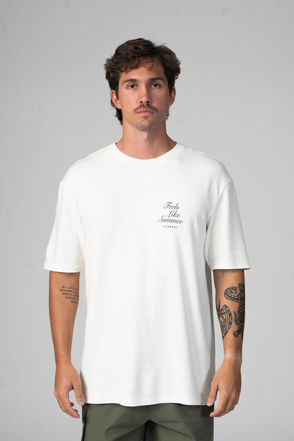 Camiseta Feels Like Summer Oversized Off-White