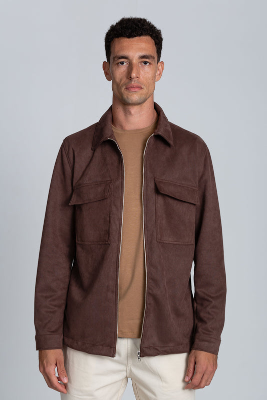 Overshirt Scuba Marrom