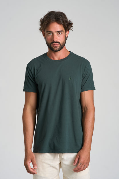 Camiseta Florest Bordado Verde