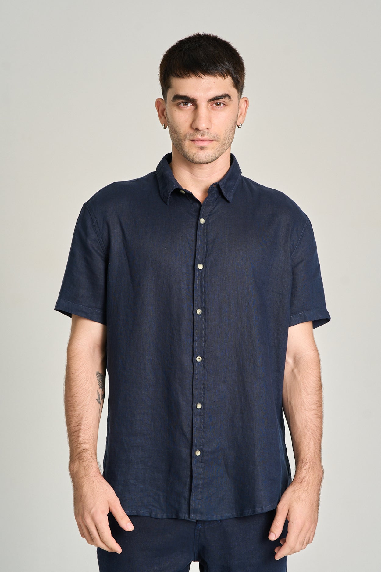 Camisa Puro Linho MC Azul