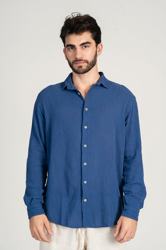 Camisa Rústica ML Azul Medio