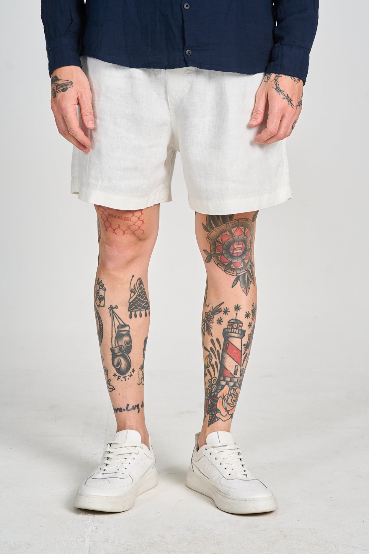 Short Puro Linho Branco