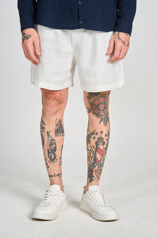 Short Puro Linho Branco